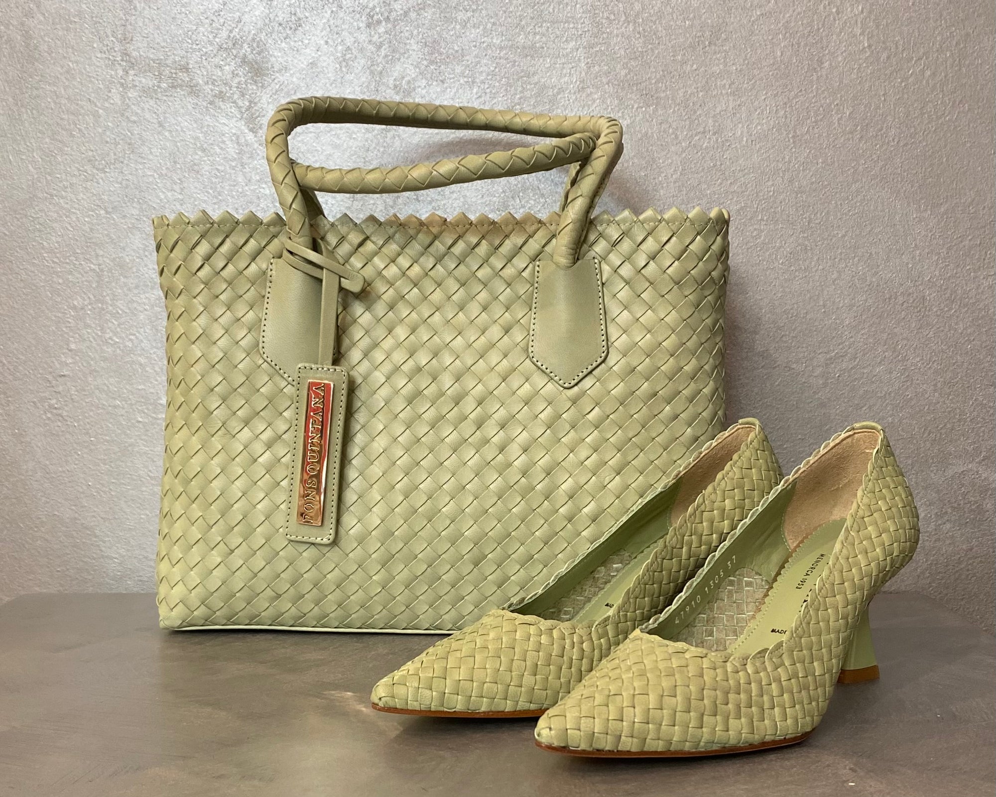 PONS QUINTANA BORSA PELLE INTRECCIATA