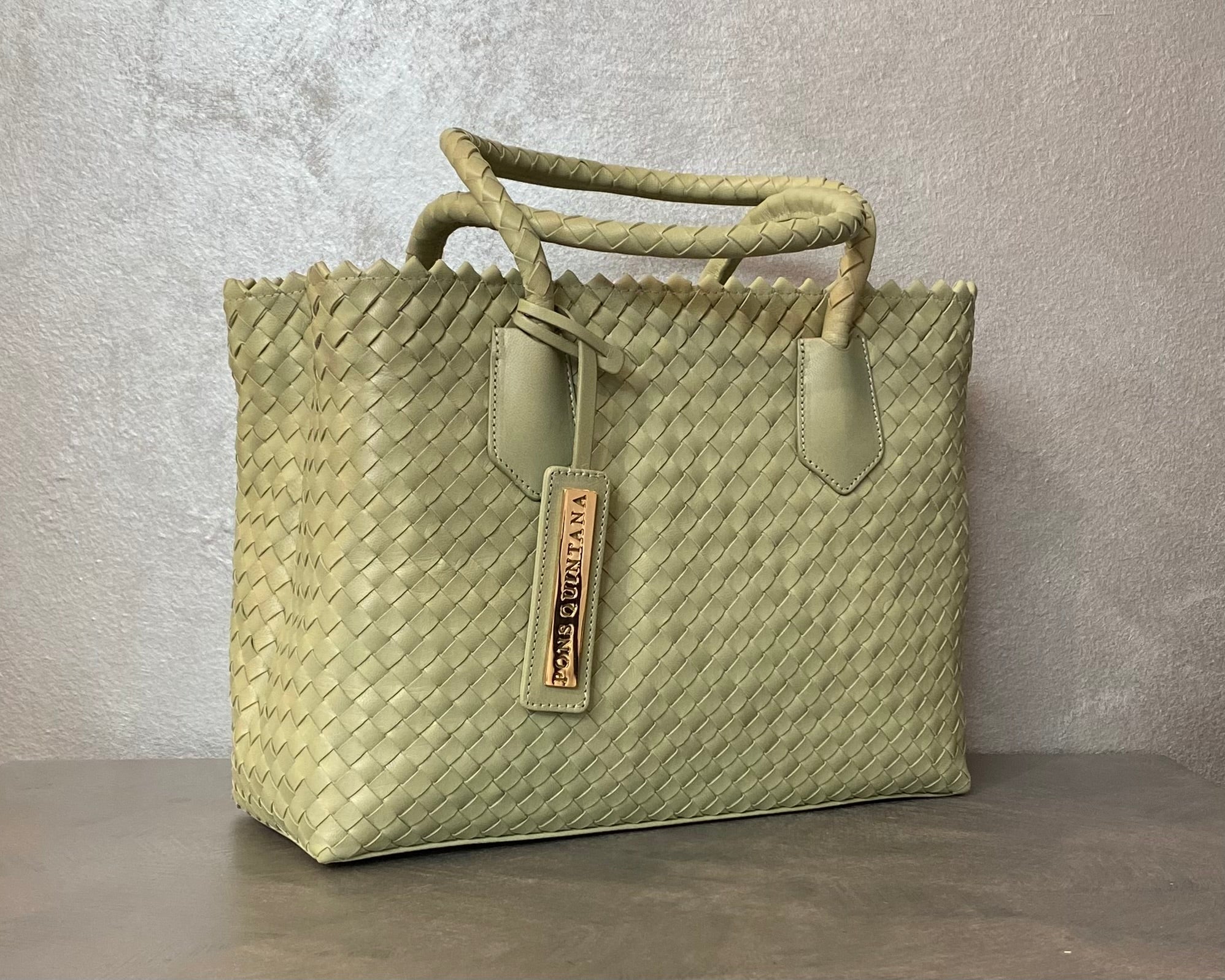 PONS QUINTANA BORSA PELLE INTRECCIATA