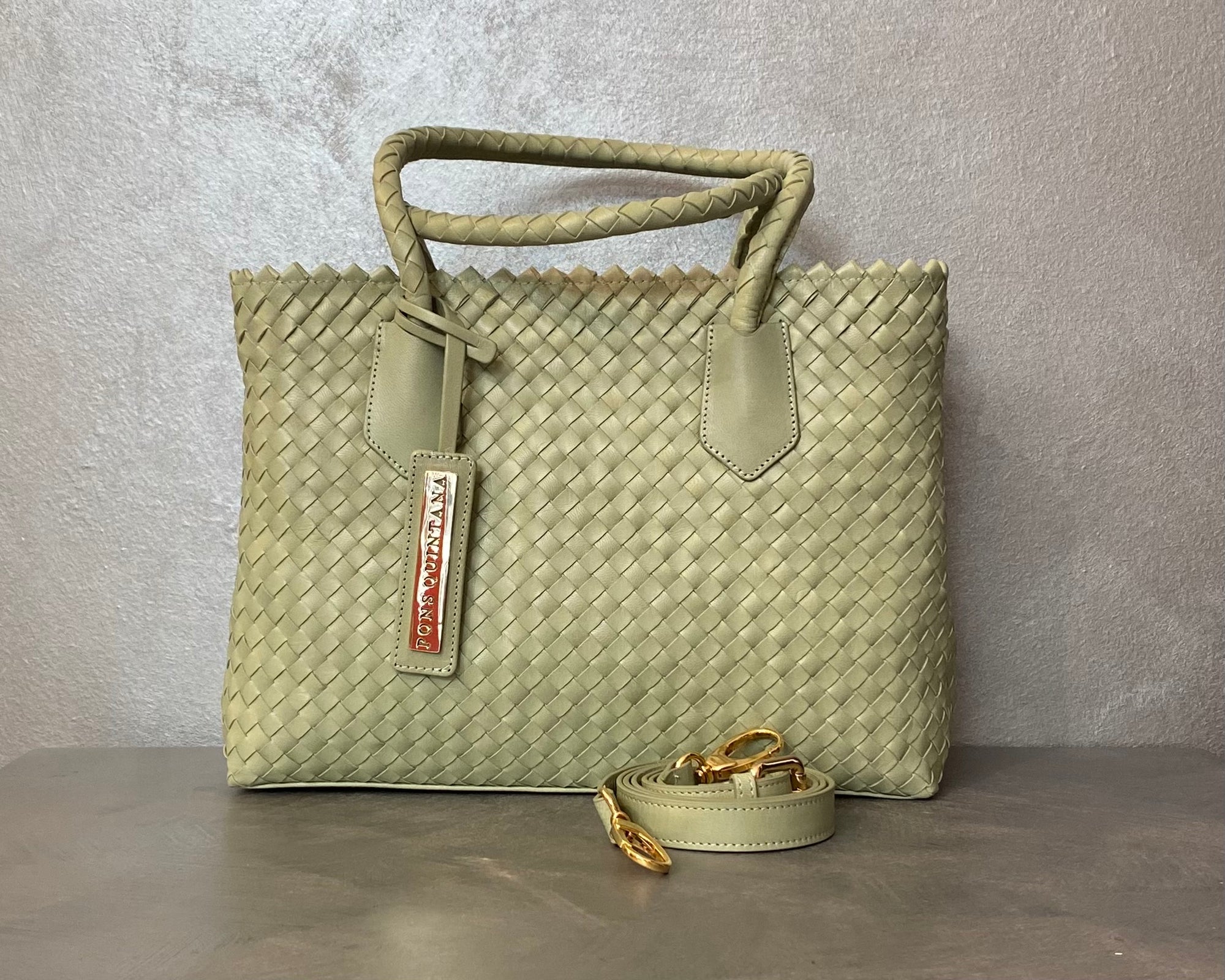 PONS QUINTANA BORSA PELLE INTRECCIATA
