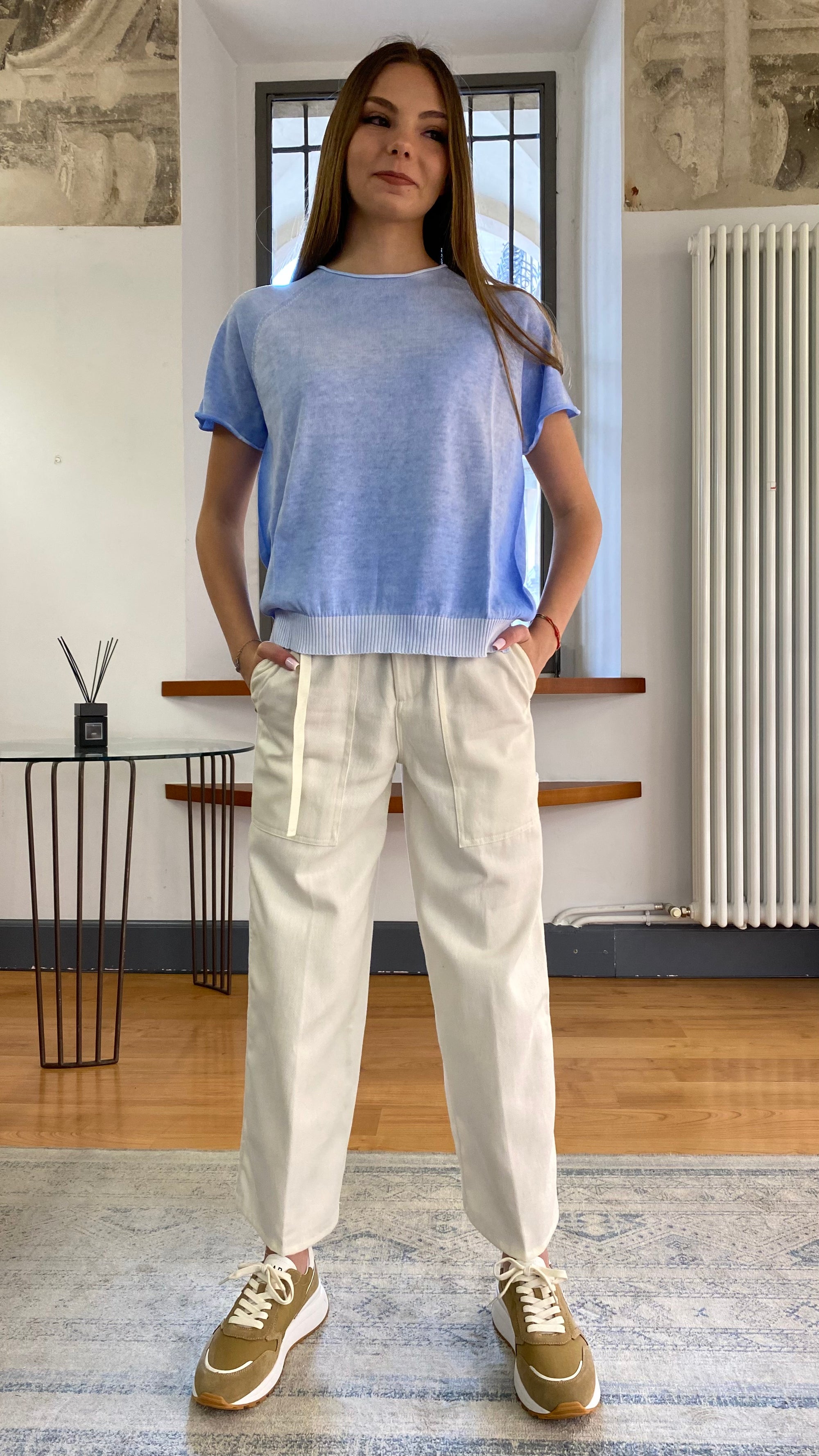 WHITE SAND PANTALONE ELISABETH FATIQUE
