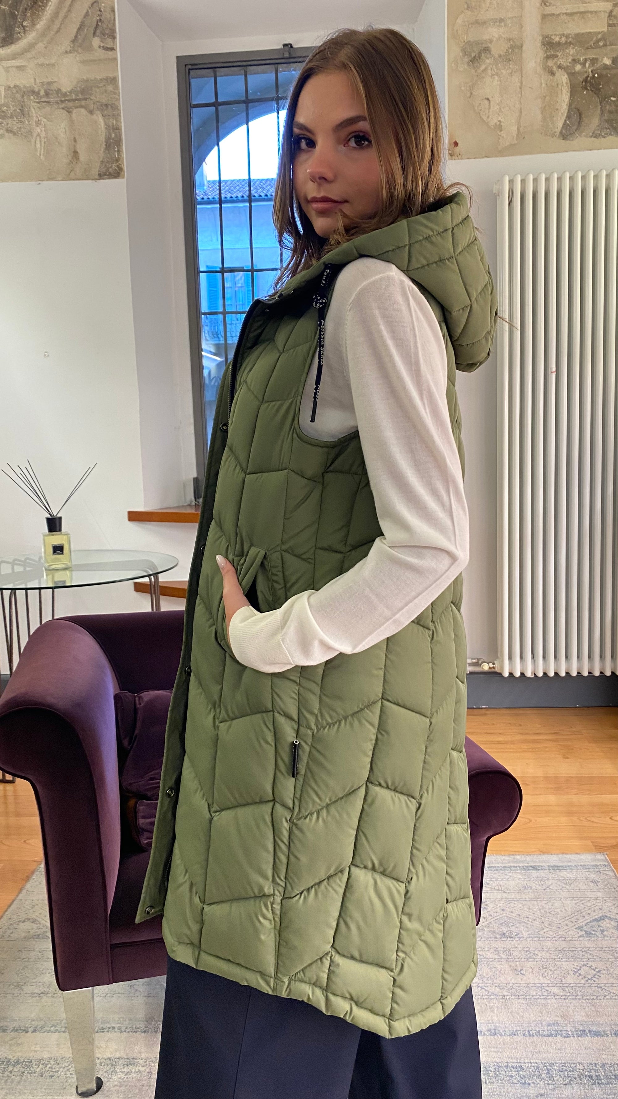 ALESSIA SANTI GILET IMBOTTITO LUNGO