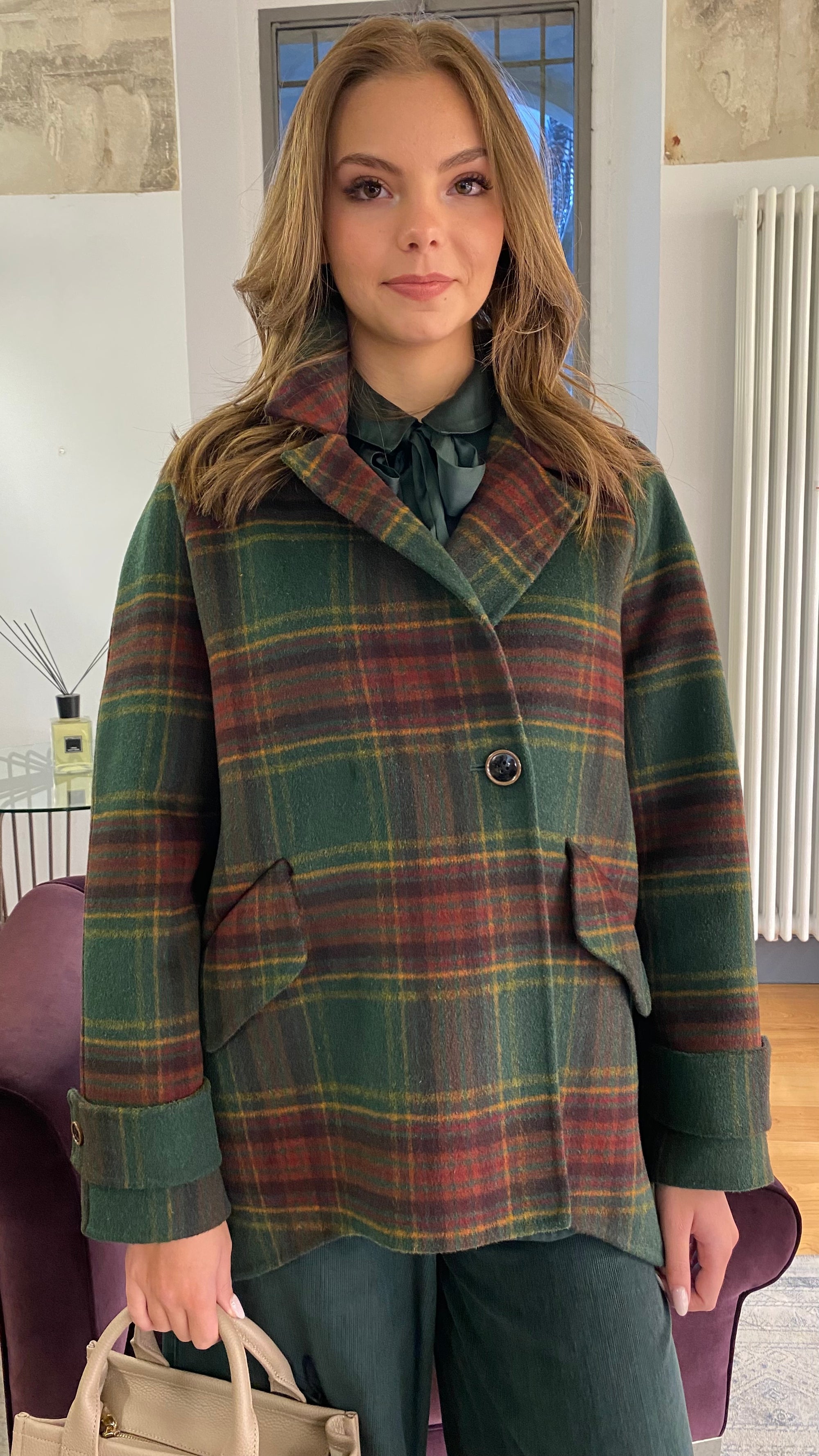 ALESSIA SANTI PEACOAT SCOZZESE