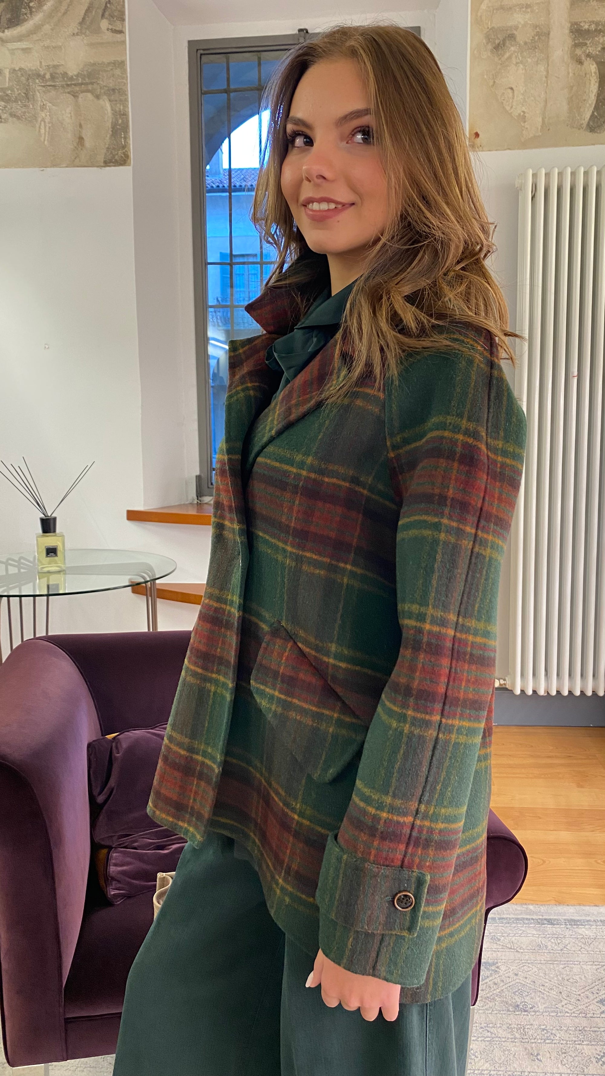 ALESSIA SANTI PEACOAT SCOZZESE