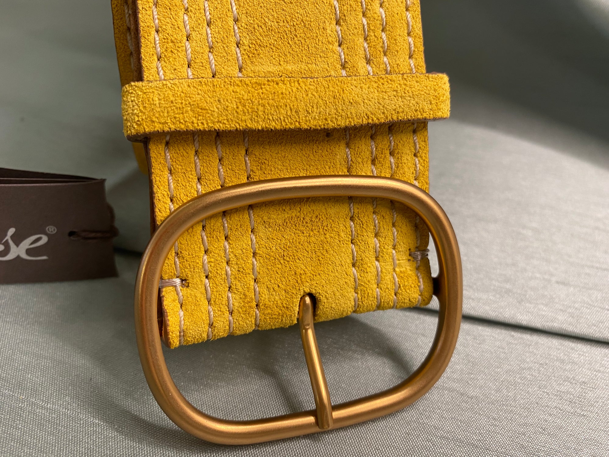 REPTILE'S HOUSE YELLOW SUEDE BELT
