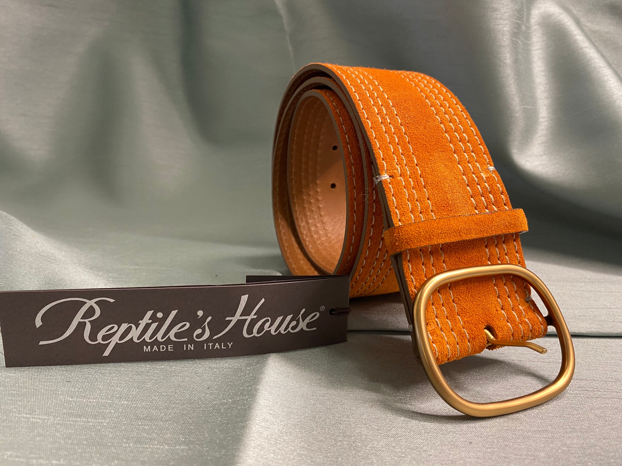 REPTILE'S HOUSE CINTURONE SUEDE ARANCIO