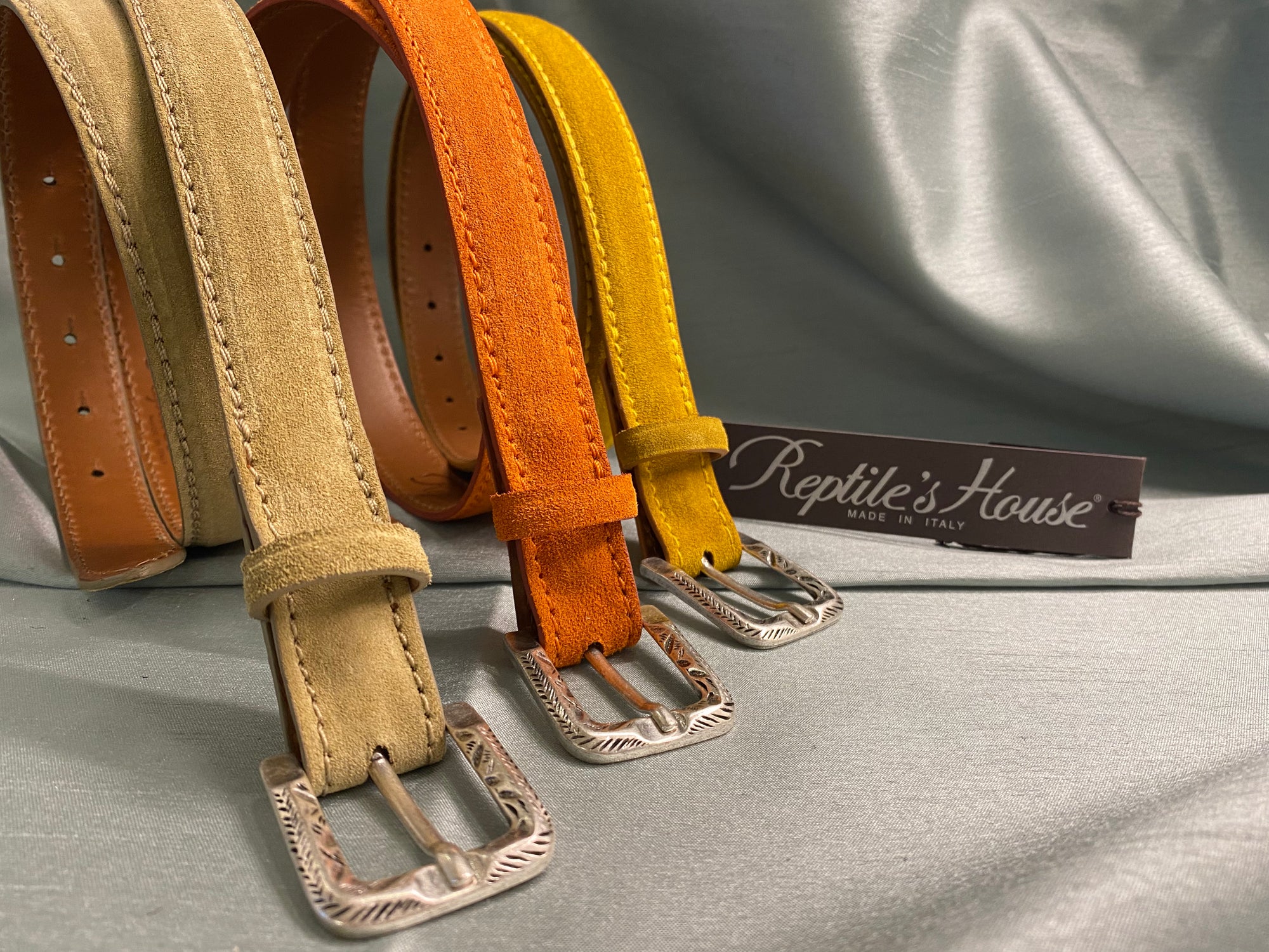 REPTILE'S HOUSE CINTURA SUEDE SALVIA