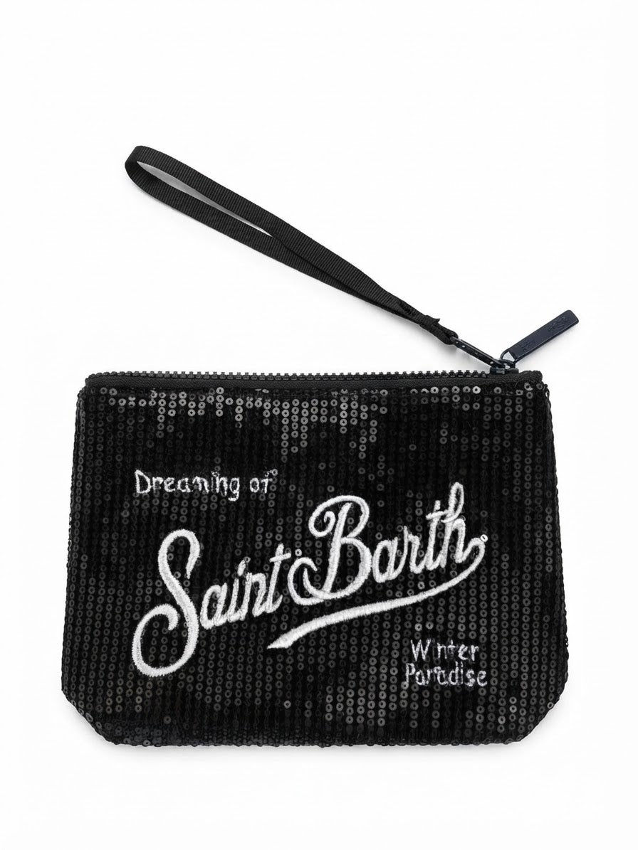 SAINT BARTH ALINE POCHETTE VELLUTO E PAILLETTES