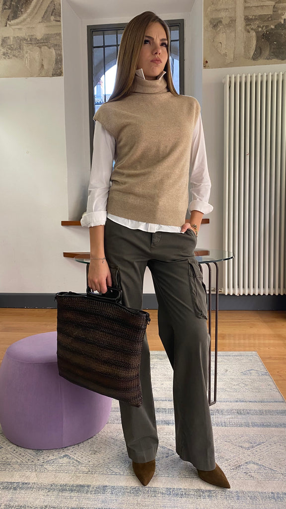 MASON'S PANTALONE CARGO PALAZZO