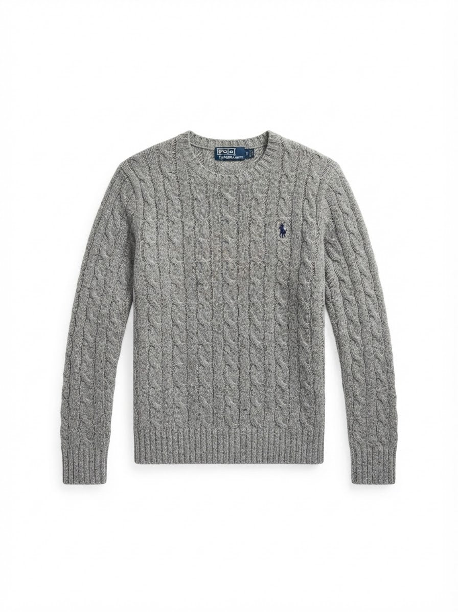 POLO RALPH LAUREN MAGLIA IN LANA A GIROCOLLO TRECCE