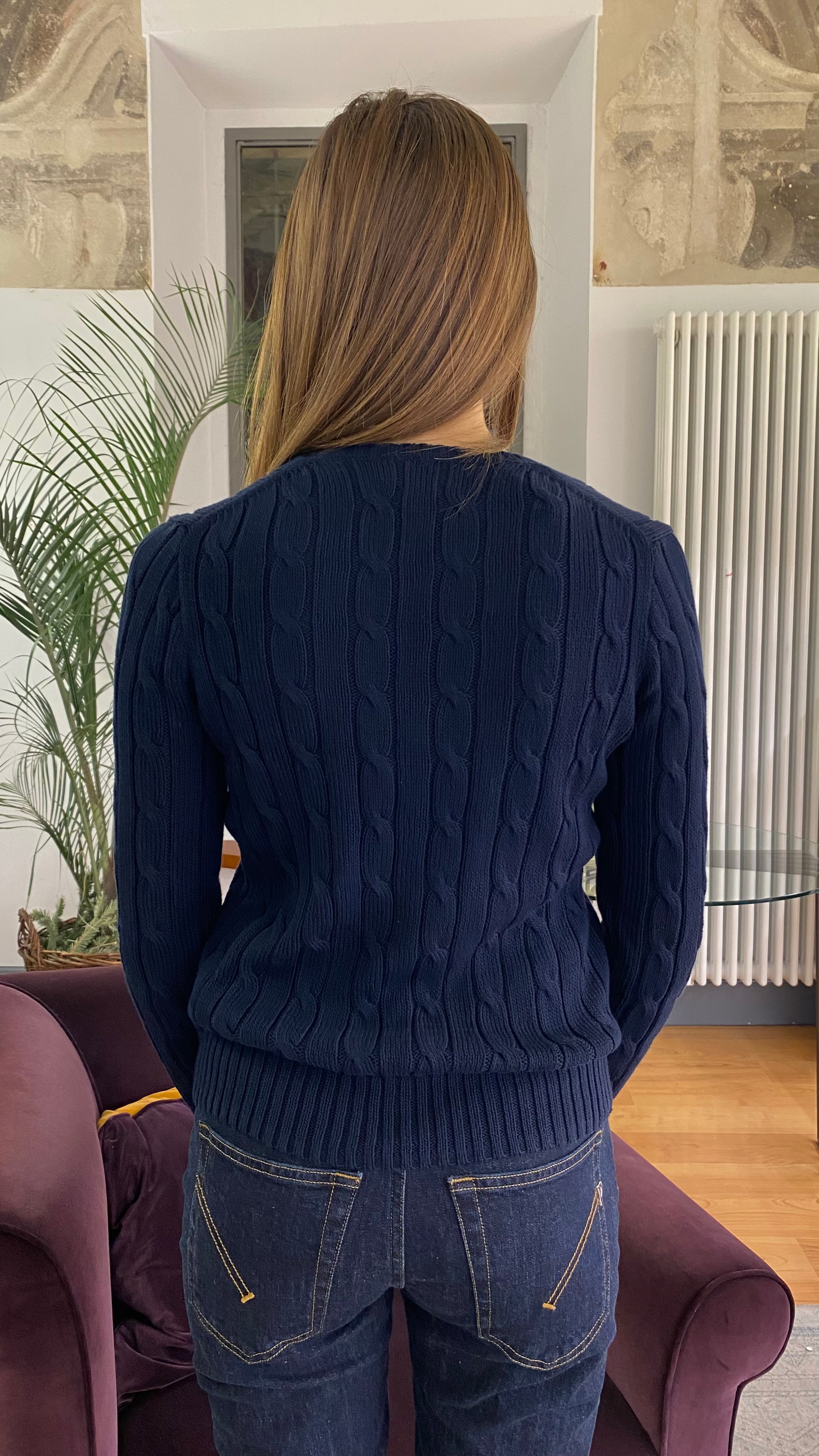 POLO RALPH LAUREN MAGLIA BLU TRECCE