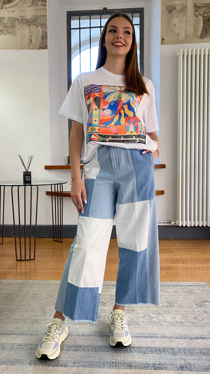 WHITE SAND JEANS CAROL PATCH