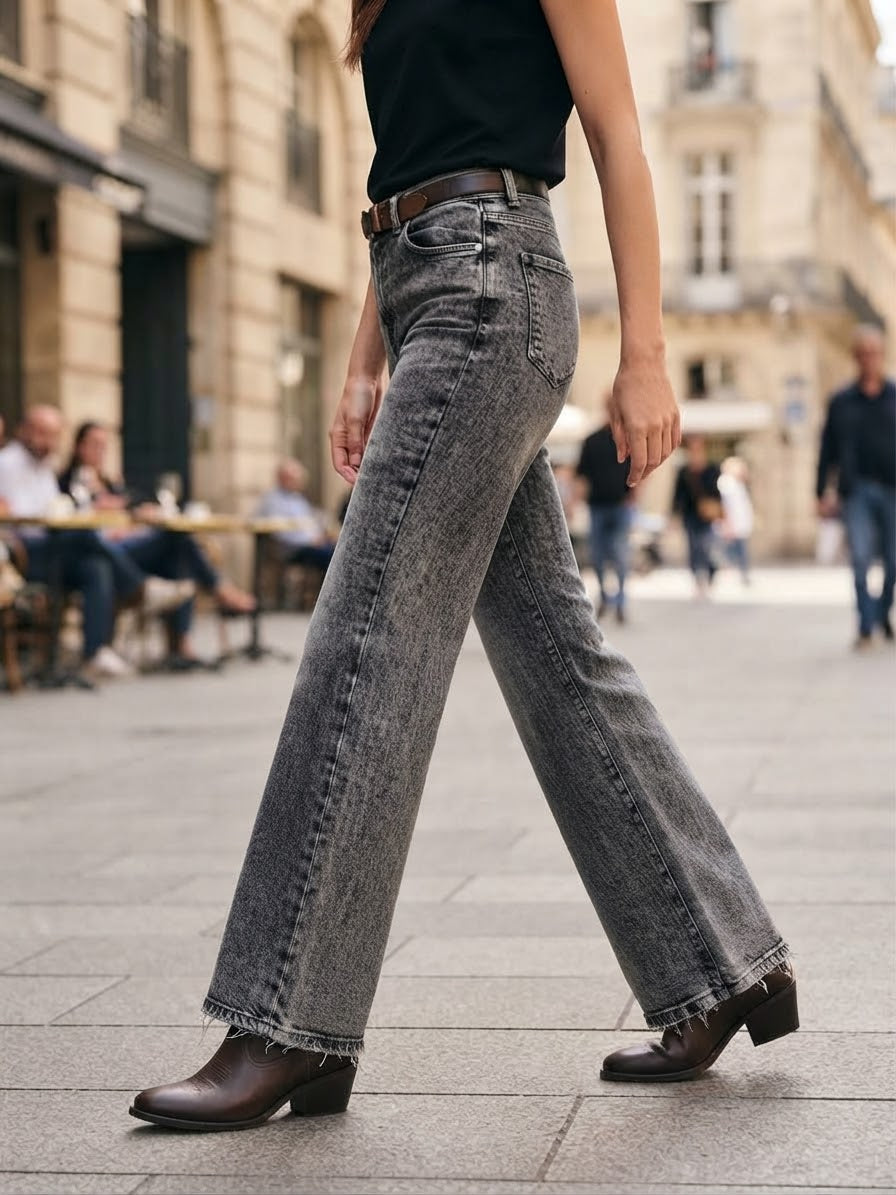 DONDUP JEANS AMBER  GRIGIO WIDE LEG