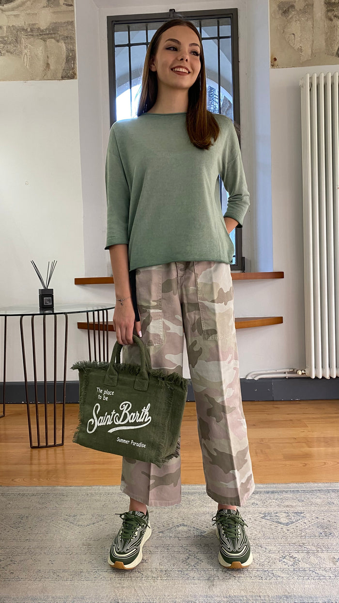 WHITE SAND PANTALONE ELISABETH CAMOUFLAGE