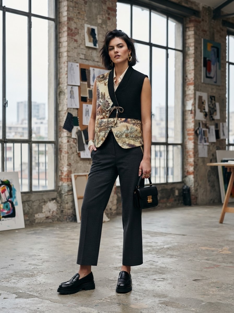 TADASHI GILET KIMONO