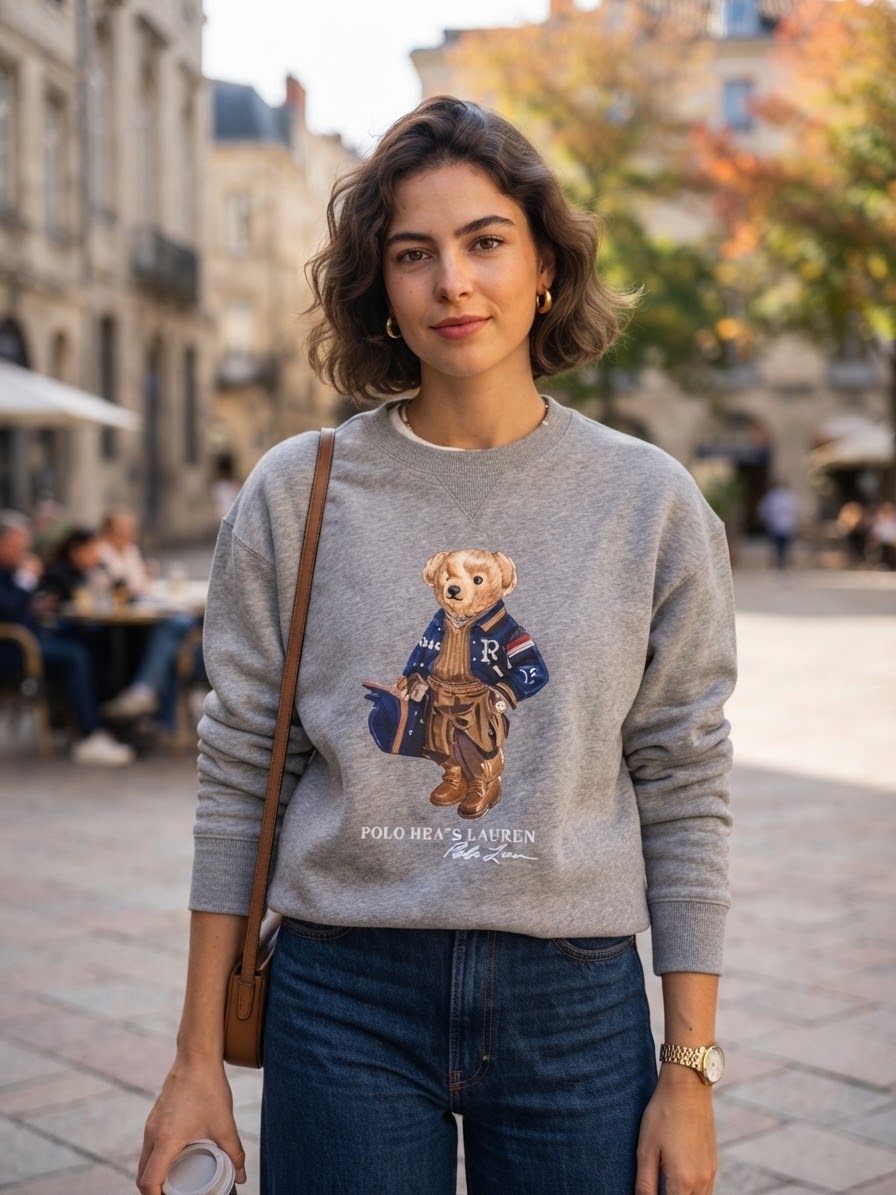 POLO RALPH LAUREN FELPA GIROCOLLO CON TEDDY