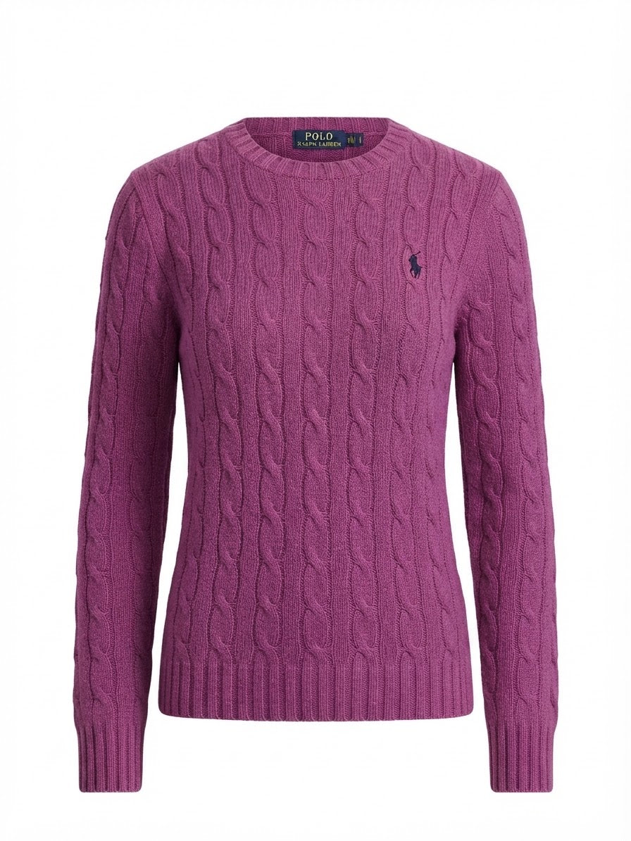 POLO RALPH LAUREN MAGLIA IN LANA A GIROCOLLO TRECCE