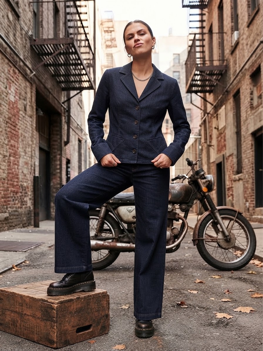 TADASHI GIACCA VELLUTINO EFFETTO DENIM