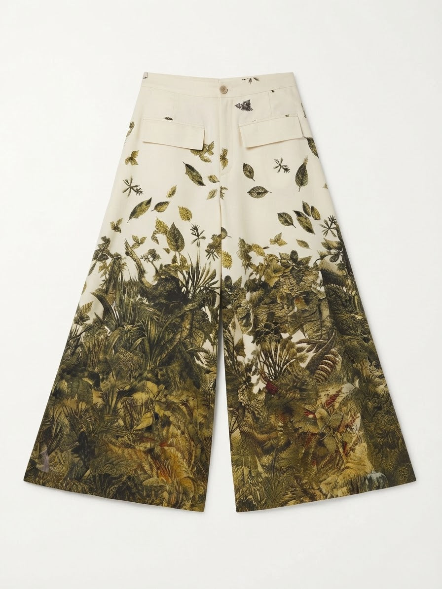 C O G O PANTALONE AMPIO SETA STAMPATA