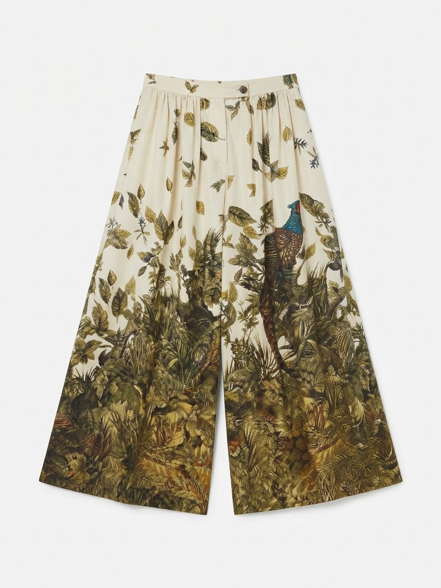 C O G O PANTALONE AMPIO SETA STAMPATA