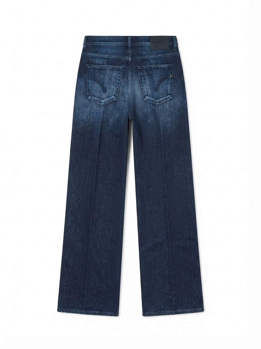 DONDUP JEANS JACKLYN DENIM SCURO WIDE LEG