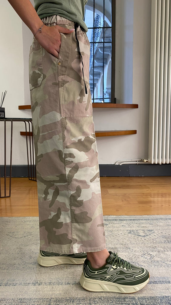 WHITE SAND PANTALONE ELISABETH CAMOUFLAGE