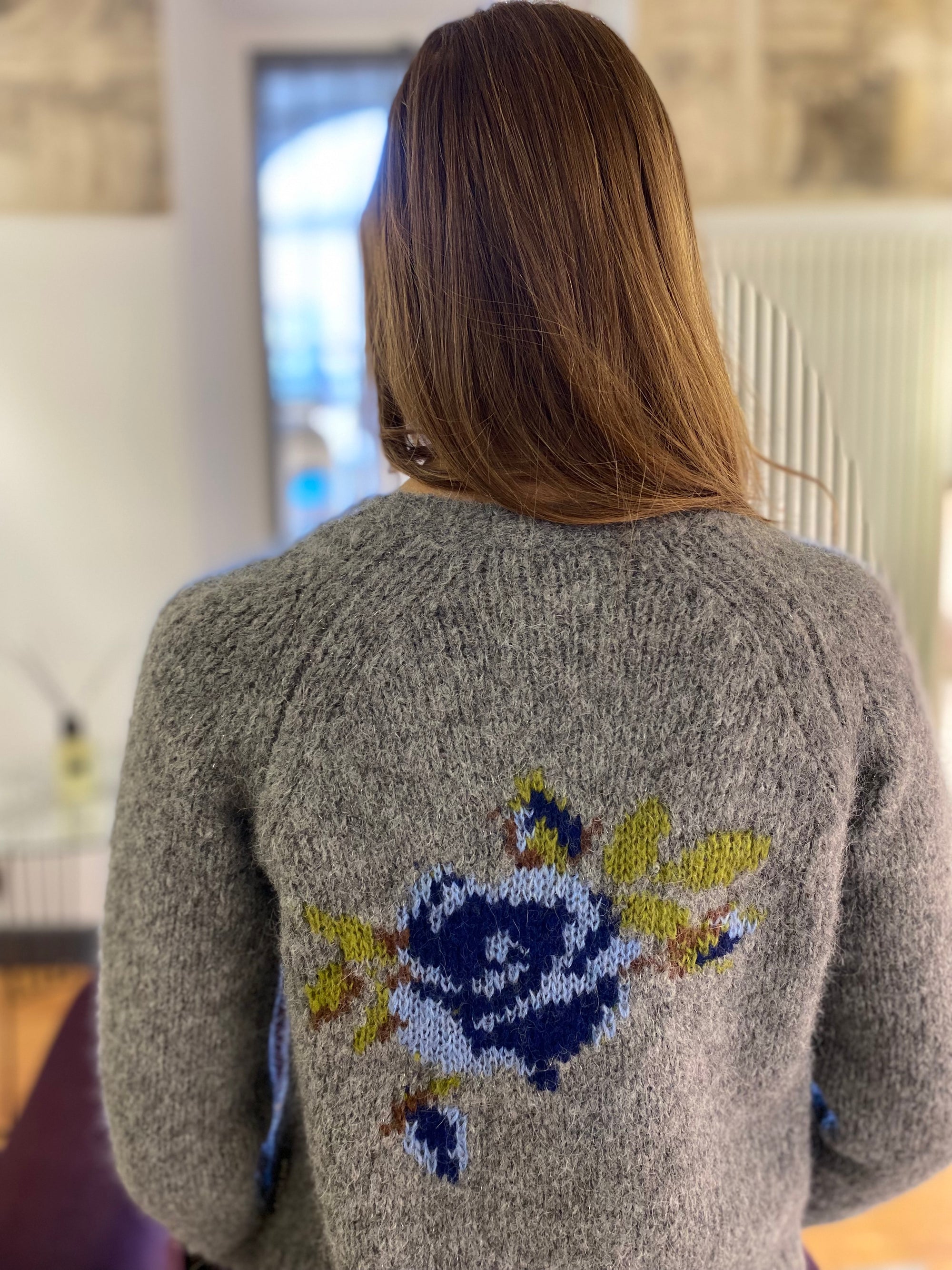 ALESSIA SANTI CARDIGAN CROP JACQUARD