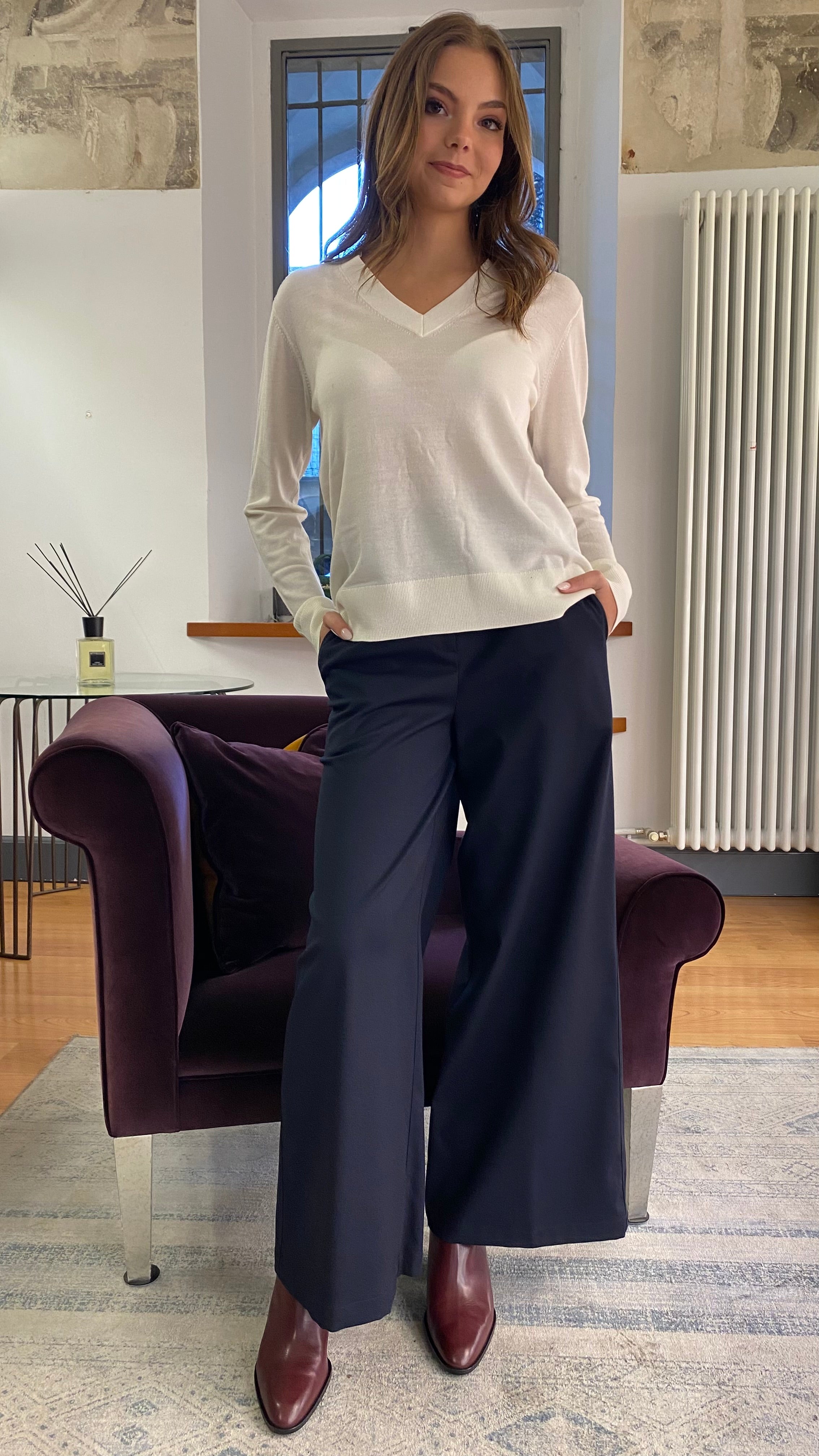 TONI Pantaloni Donna Alessa In Tessuto Soft-Techno Con Pieghe – Nero, Bi-Elasticizzati