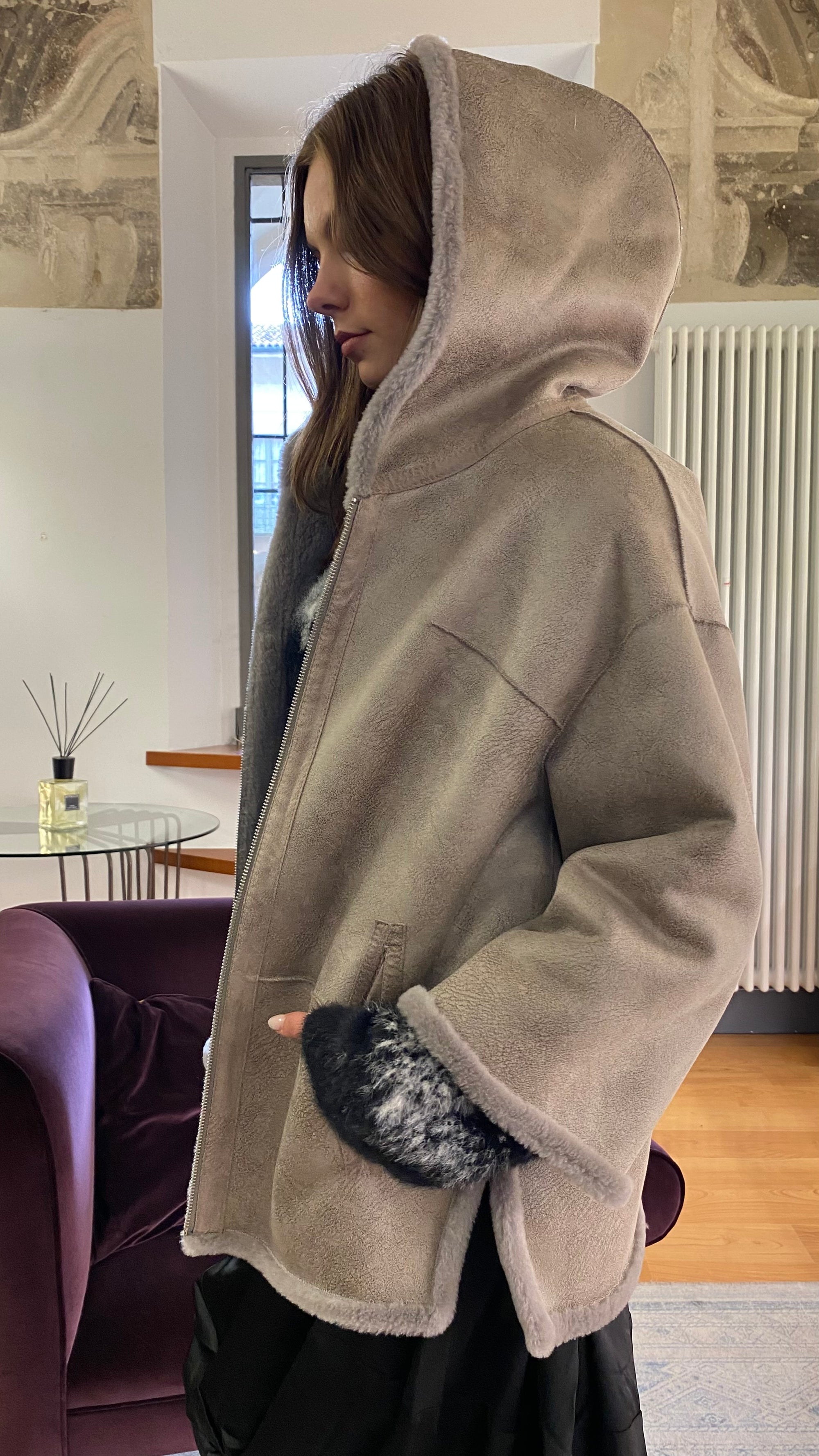 PCUBE WHITE GIACCONE REVERSIBILE