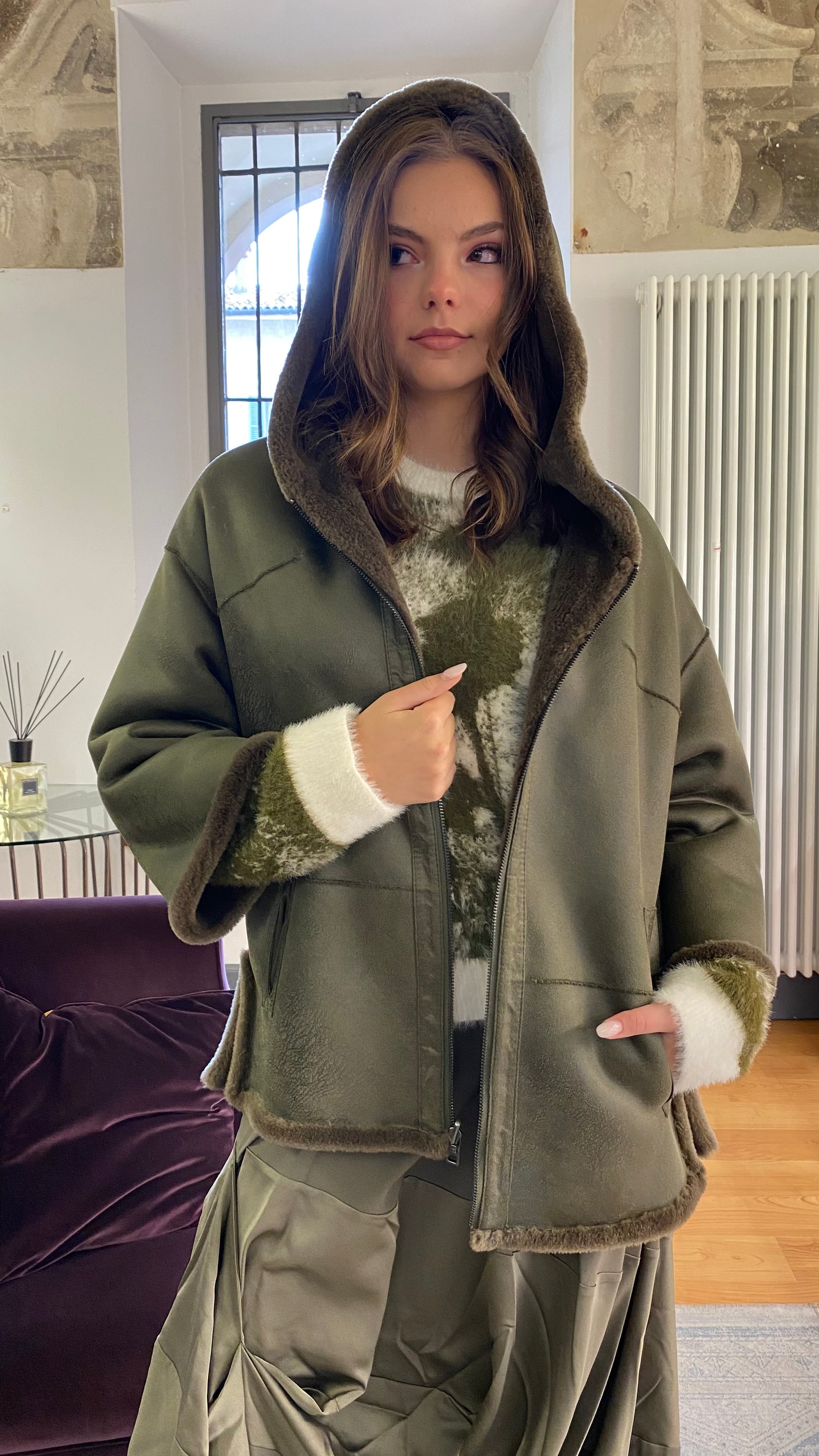 PCUBE WHITE GIACCONE REVERSIBILE