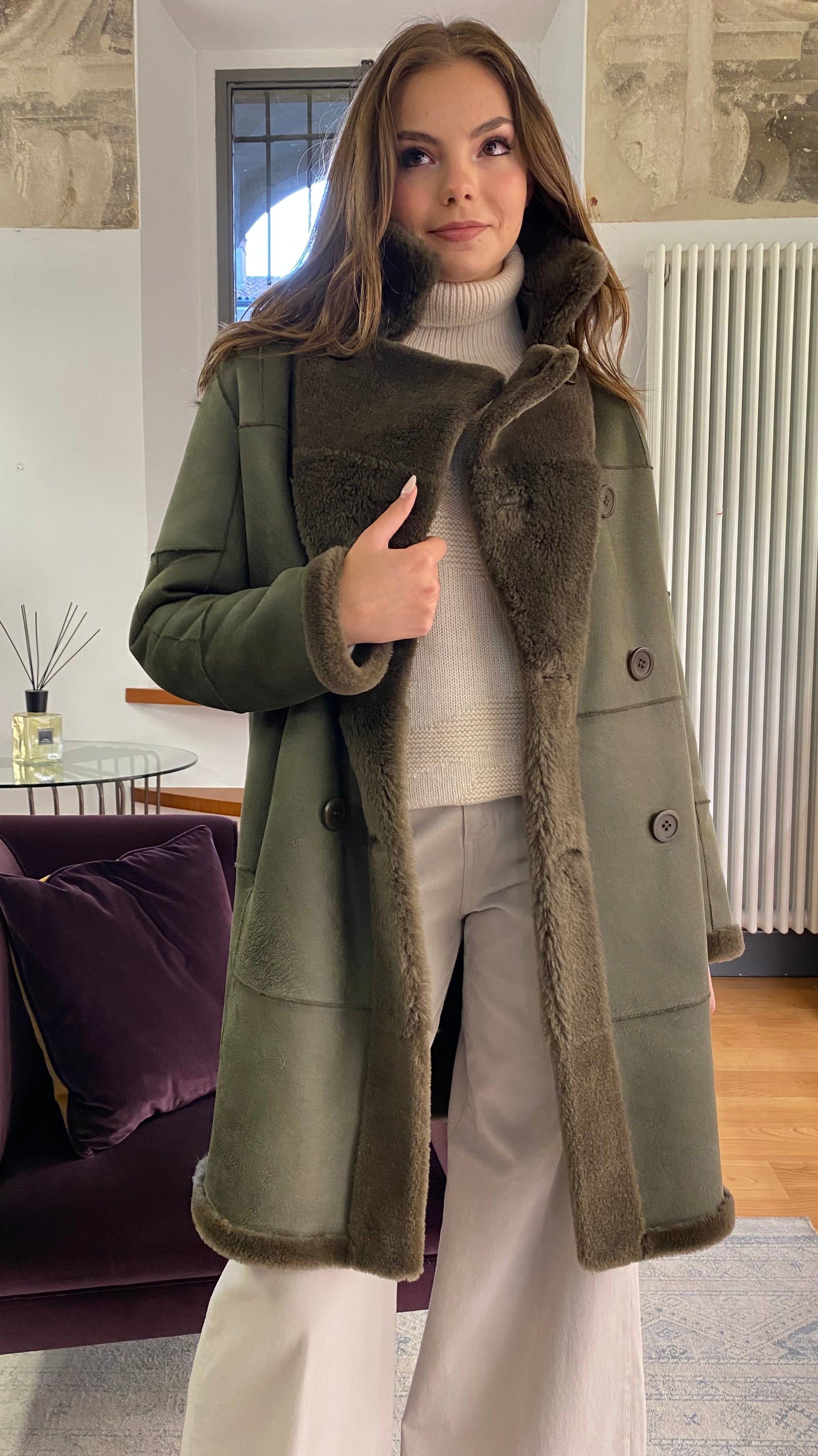 PCUBE WHITE CAPPOTTO REVERSIBILE