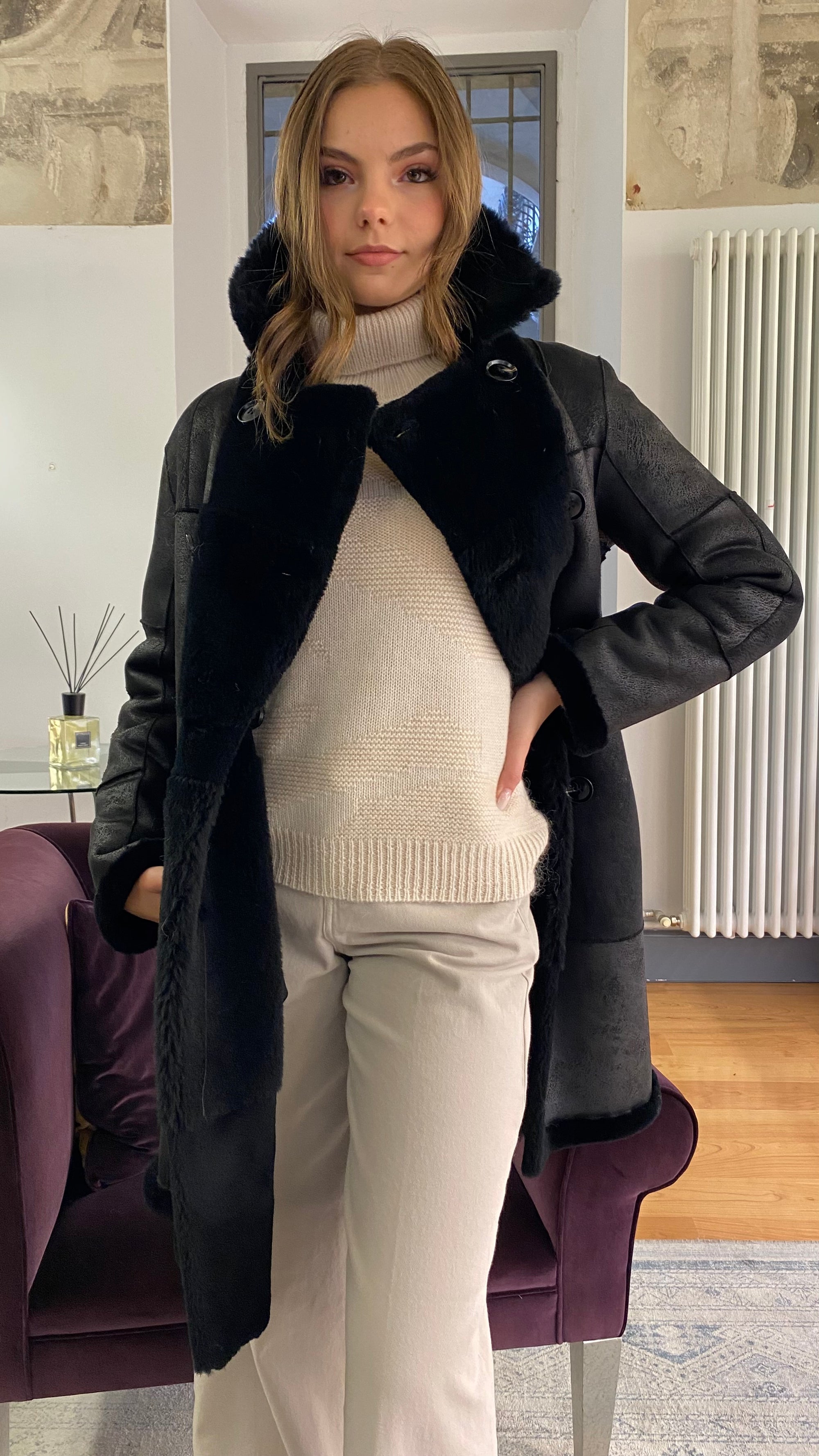 PCUBE WHITE CAPPOTTO REVERSIBILE