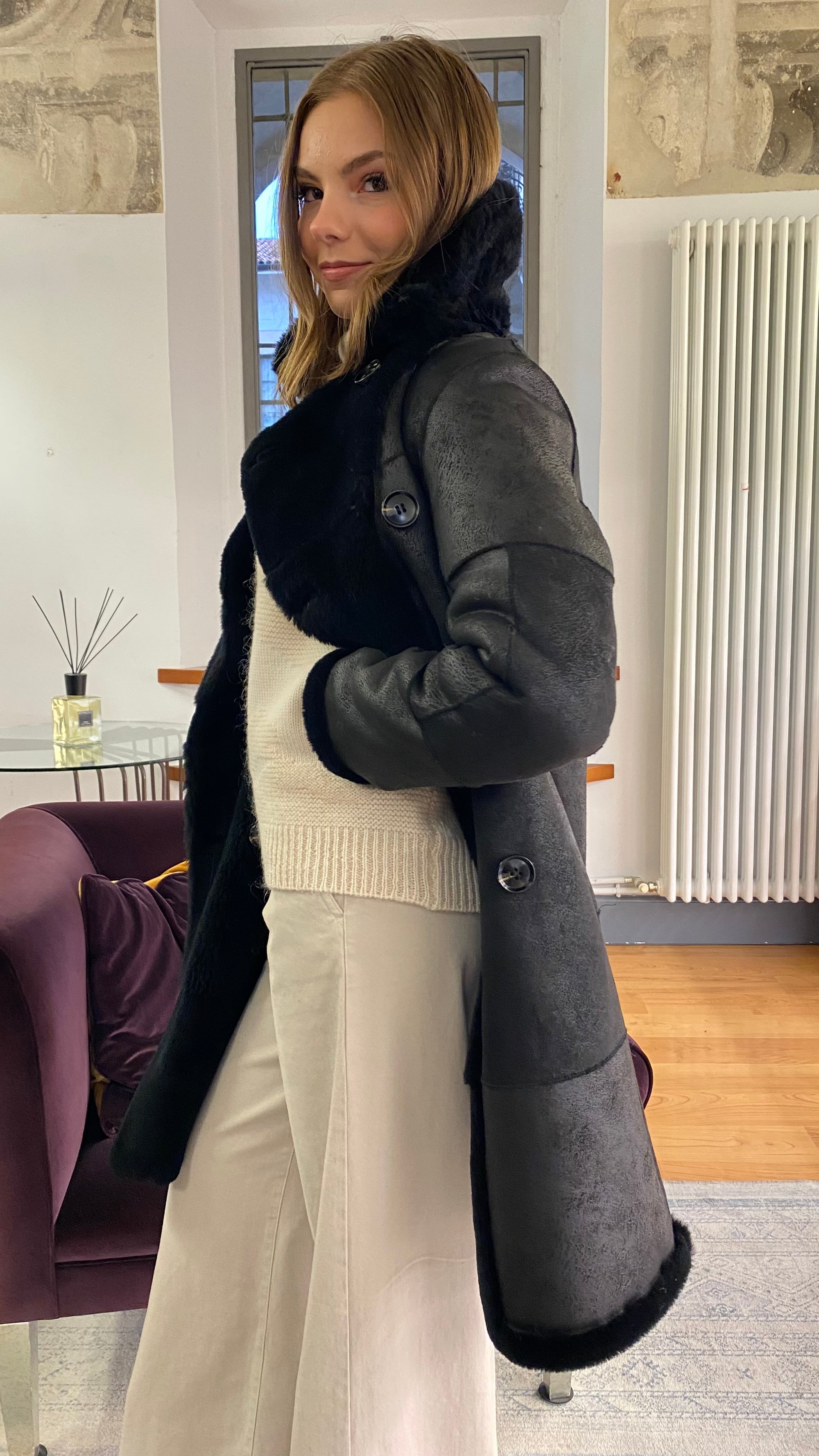 PCUBE WHITE CAPPOTTO REVERSIBILE