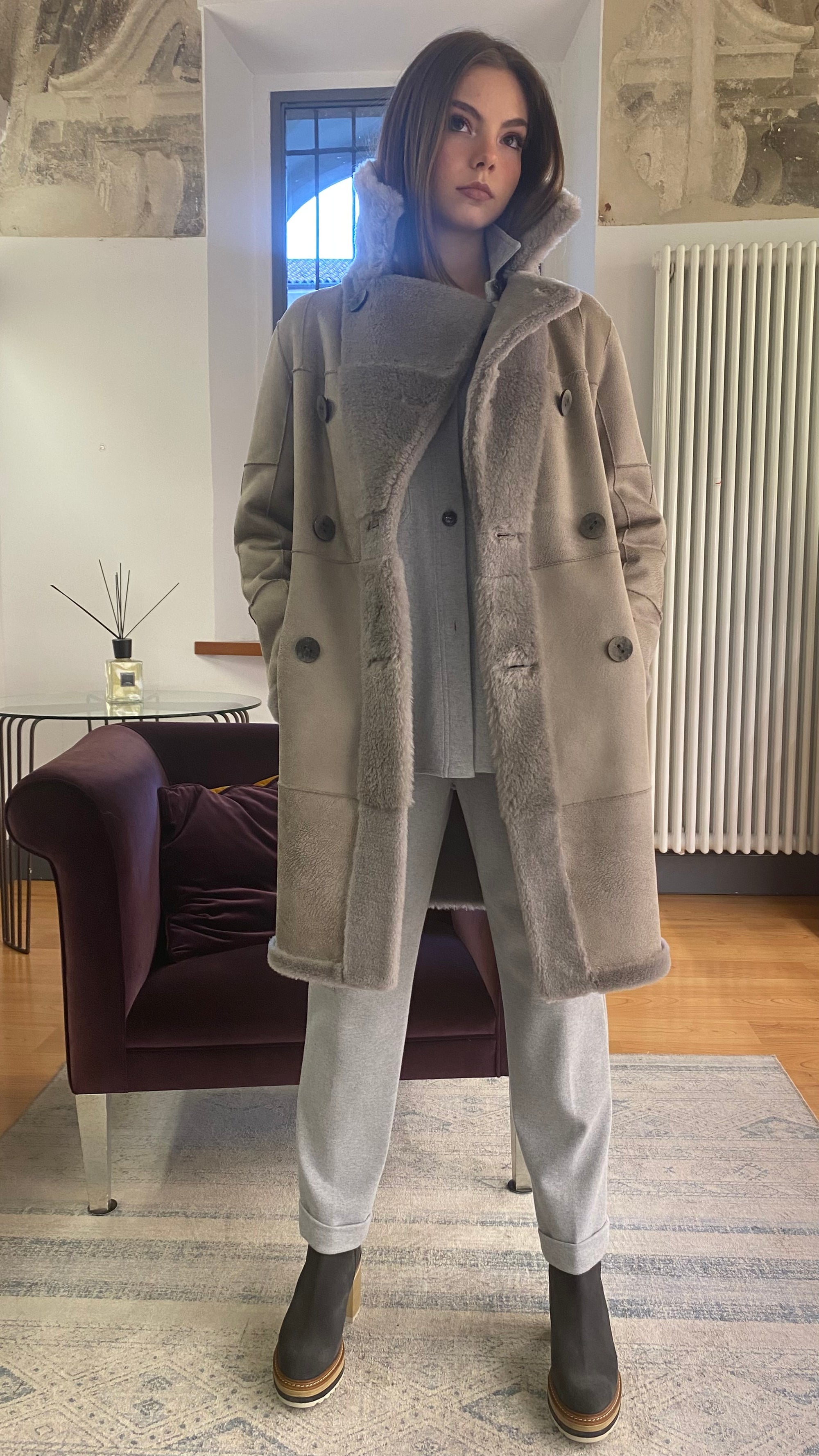 PCUBE WHITE CAPPOTTO REVERSIBILE